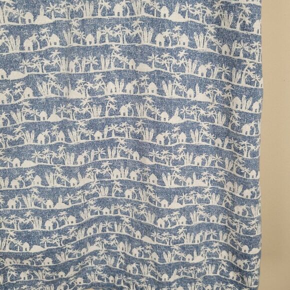 Columbia Size 4XB Hawaiian Beach Palms Cotton Button Up Shirt Short Sleeve Blue - Picture 9 of 14